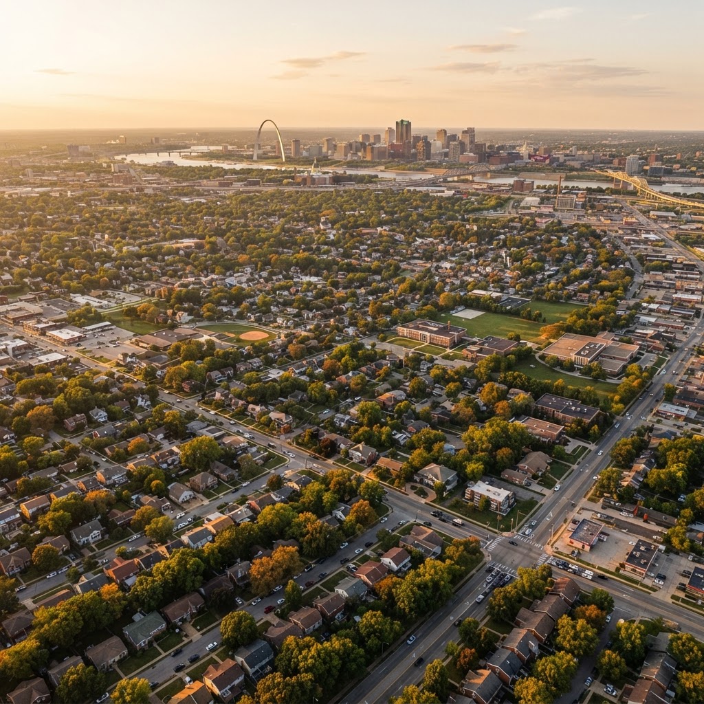 Aerial view of St. Louis metro area — TrueSteel service area